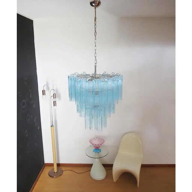 1990s Three-Tier Murano Glass Tube Chandelier, 1990 For Sale - Image 5 of 11
