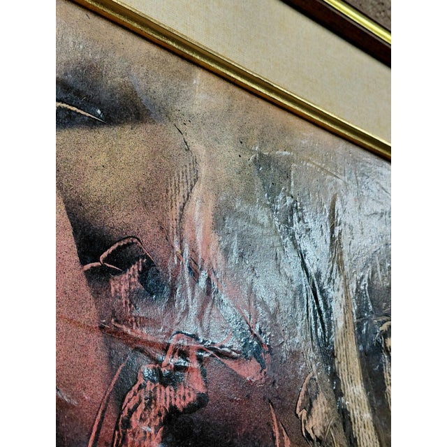 Red Framed Signed J. Akston "Primordial Chaos" Mixed Media on Board For Sale - Image 8 of 15