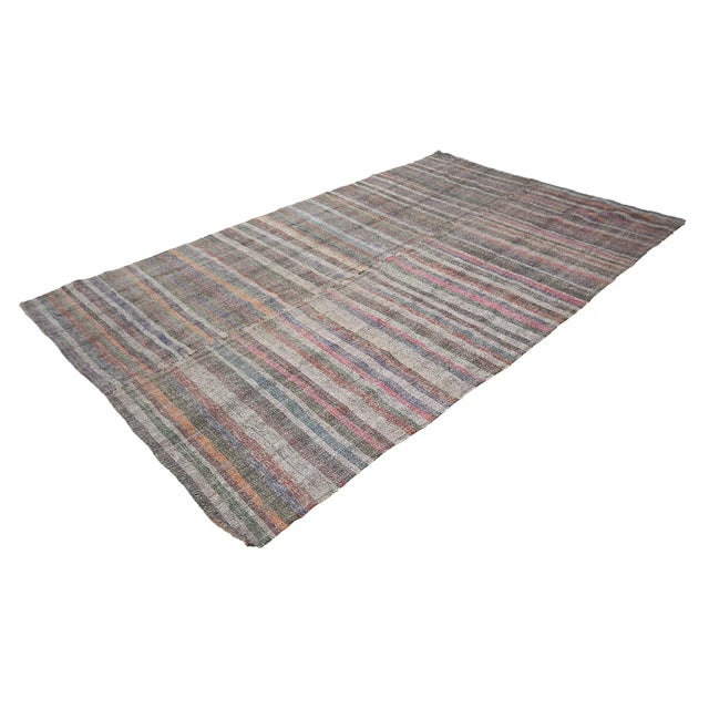 Traditional Striped Vintage Kilim Rug For Sale - Image 3 of 7
