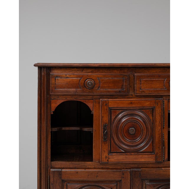 French Provincial 19th Century French Neo-Basque Wooden Buffet in Original Patina For Sale - Image 3 of 18
