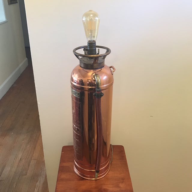 Vintage Copper & Brass Fire Extinguisher Lamp Chairish
