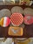 Set of 35 bio bamboo fiber melamine plates with colorful geometric prints and animal illustrations. These eye-catching...