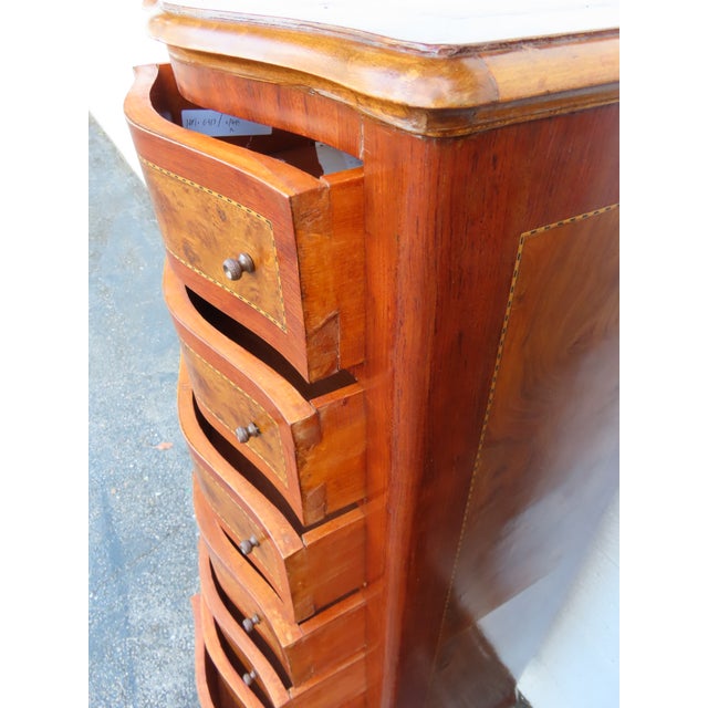 French Inlay Tall Narrow Lingerie Jewelry Chests a Pair 6317 For Sale In Miami - Image 6 of 18