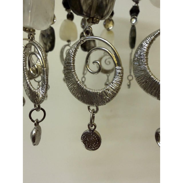 Glass Postmodern Brutalist Beaded Mobile Chandelier - 18" Artisan Crystal & Glass Suncatcher For Sale - Image 7 of 13