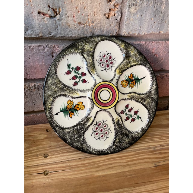 Vintage 1960s French Henriot Quimper Oyster Plate For Sale - Image 12 of 13