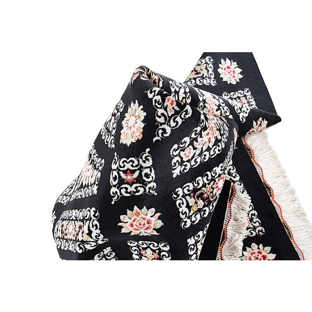 Ghom Silk Rug in Black For Sale - Image 11 of 15