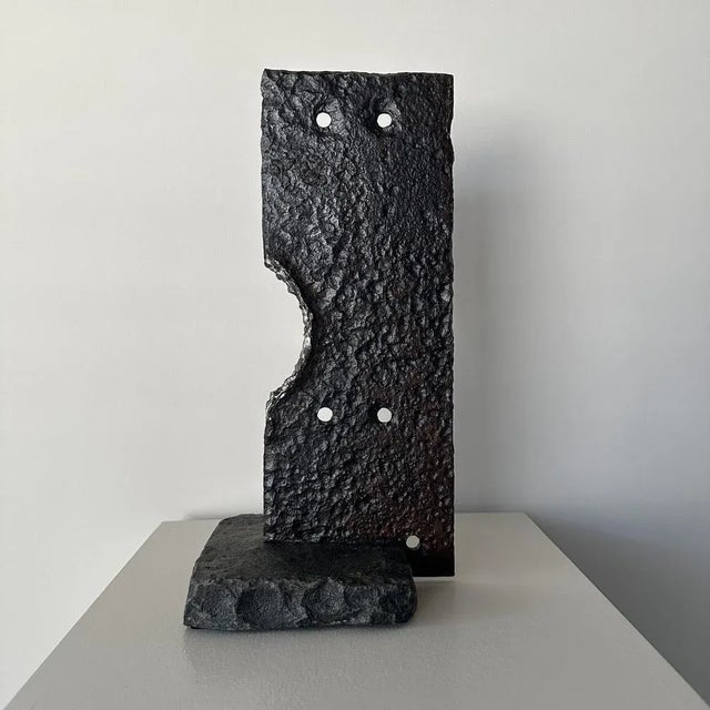 Brutalist Iron & Stone Sculpture, in Flawless conditions. Designed from 2000