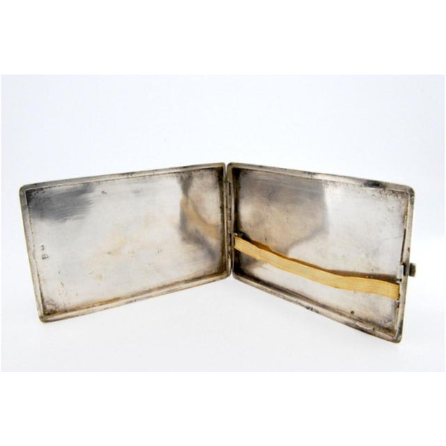 Metal Silver Cigarette Case with Engraved Floral Motifs For Sale - Image 7 of 10