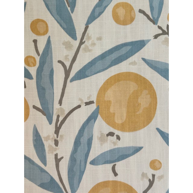 2020s Schumacher 180060 Mirabelle Yellow and Sky Fabric 4 1/2 Yards For Sale - Image 5 of 6