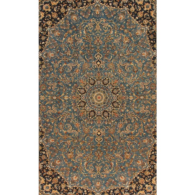 Hand-Knotted Middle Eastern Wool Rug For Sale - Image 5 of 11