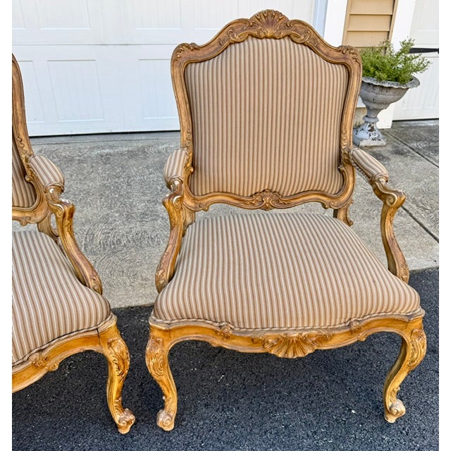French Nice Pair French Style Armchairs or Fauteuils For Sale - Image 3 of 18