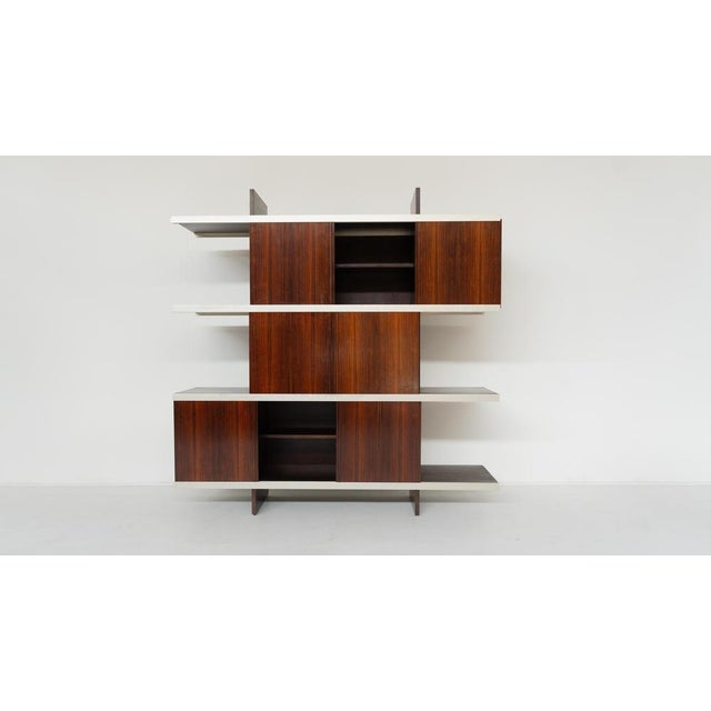 Brown Mid-Century Modern Shelf attributed to Angelo Mangiarotti, Italy, 1970s For Sale - Image 8 of 18