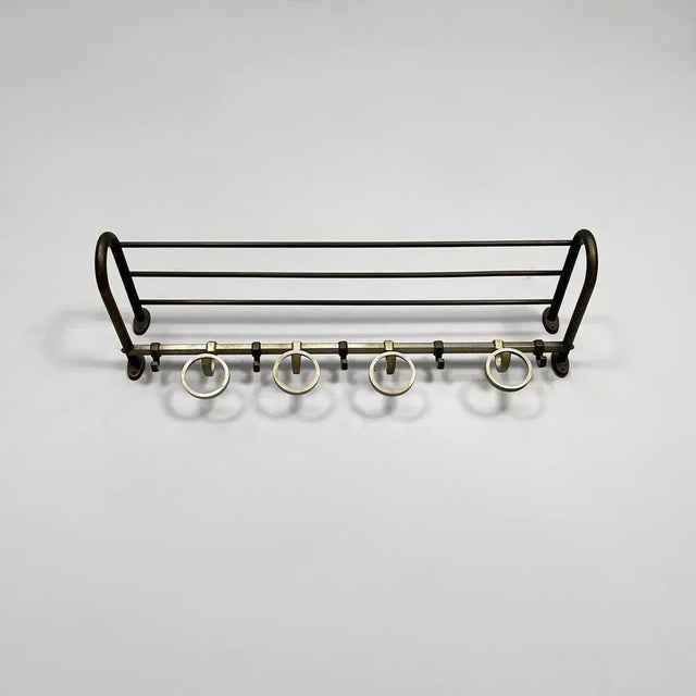 Italian Art Deco Metal Wall Coat Rack, 1930s For Sale - Image 6 of 13