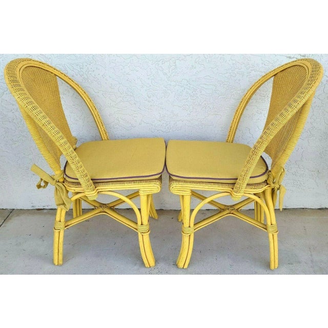 Wood Palecek Weather Resistant Wicker Dining Chairs With Washable Cushions - Set of 4 For Sale - Image 7 of 11