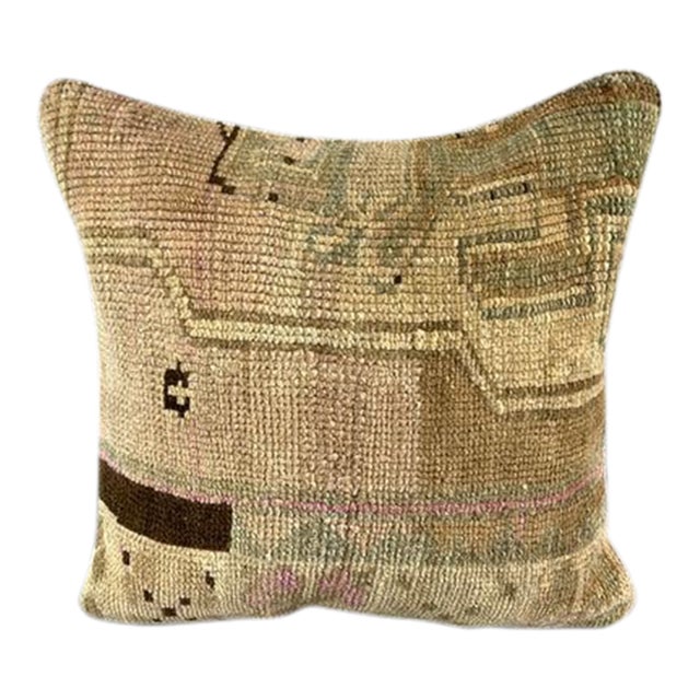20 x 20 Rug Pillow Sapphire Enclave Turkish Pillow Cushion Cover For Sale