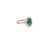 This ring has a 1.09 Carat Oval Cut Emerald and is surrounded by 28 Round Cut Diamonds that weighs 0.53 Carats. (Clarity:...