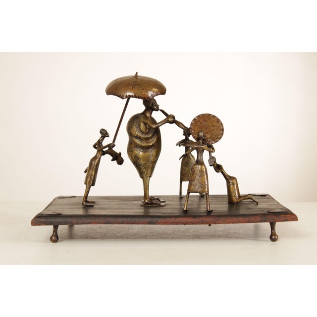 Fon People and Kingdom of Dahomey African Bronze and Wood Sculpture For Sale - Image 10 of 12