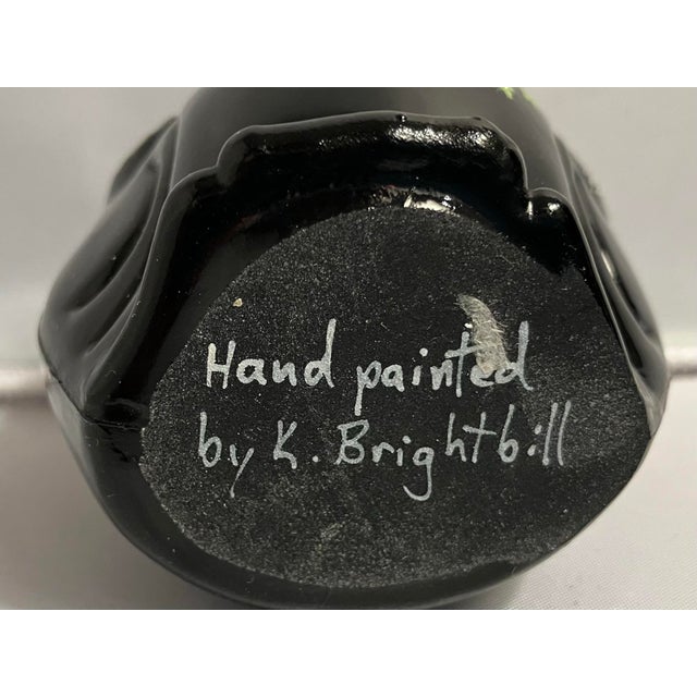 Figurative Artist Signed, Black Glass Fenton Owl Paperweight Figure For Sale - Image 3 of 4