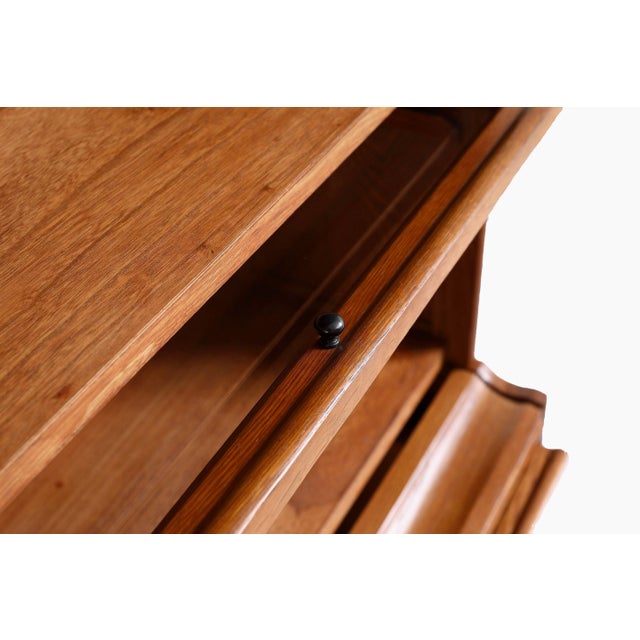 2020s Mission Style Oak Barrister Bookcase 5 Stack-Leaded Glass in Micheals Cherry For Sale - Image 5 of 18