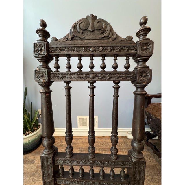 Antique French Renaissance Brittany Caine Chair For Sale - Image 9 of 12