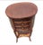 French French Louis XV Style Brass Ormolu Mahogany 2-Tier 3-Drawer Oval Side Table For Sale - Image 3 of 8
