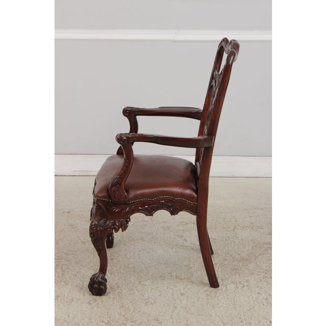 Set of 4 Maitland Smith Georgian Mahogany Armchairs For Sale In Philadelphia - Image 6 of 17