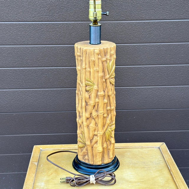 Vintage 1960's Faux Bamboo Ceramic Table Lamp For Sale In Philadelphia - Image 6 of 12