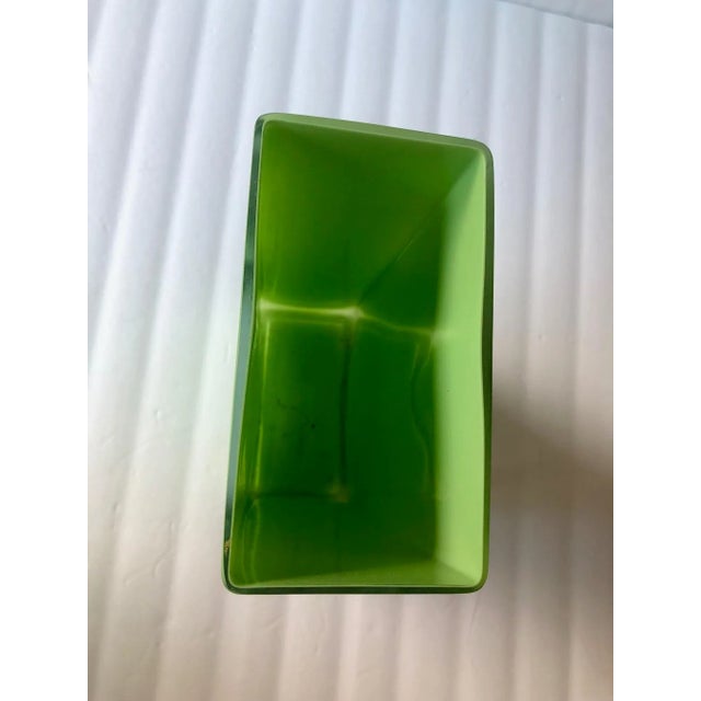 Contemporary Large Contemporary Kelly Green Glass Vase For Sale - Image 3 of 7
