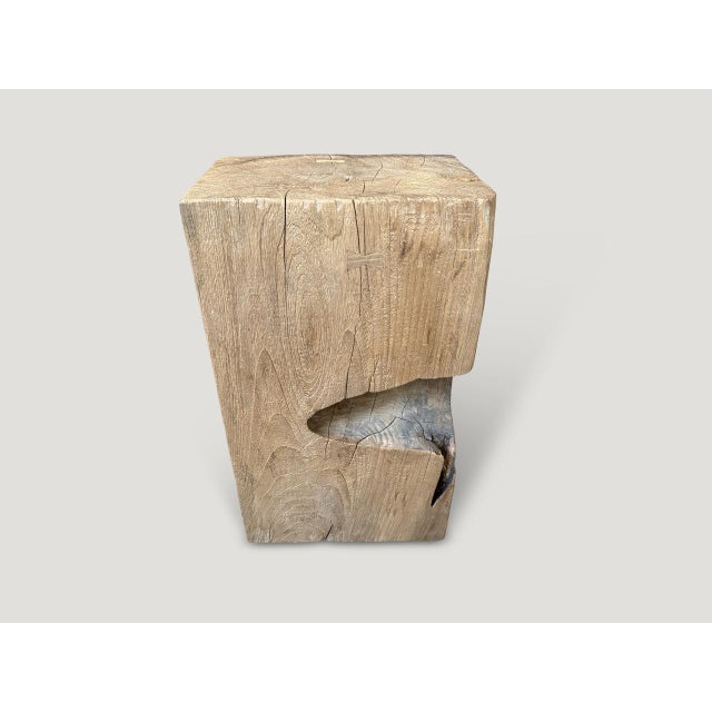 Andrianna Shamaris Sculptural Teak Wood Side Table or Pedestal For Sale - Image 12 of 18