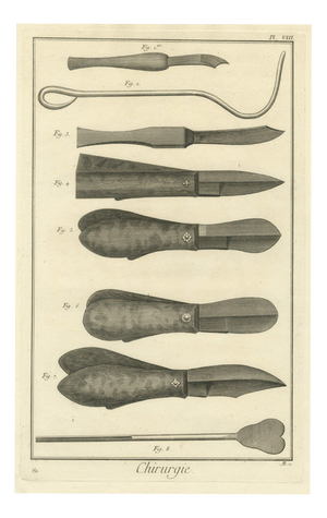 Antonio Baratti, Folding Surgical Knives, Diderot Chirurgie Plate Viii, 1772, Engraving