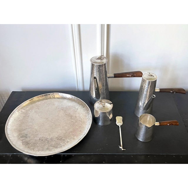 Mid 20th Century Peruvian Modernistic Sterling Silver Coffee Service Set - 5 pcs For Sale - Image 13 of 18