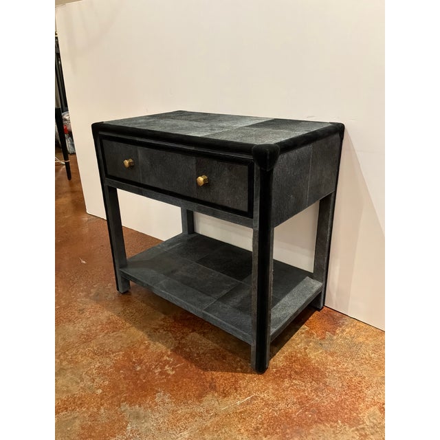 Animal Skin Made Goods Terrell Hair on Hide Nightstand For Sale - Image 7 of 11