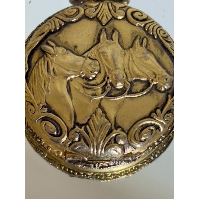 Vintage Mid-20th Century Equestrian Style Brigade Brass PocketWatch For Sale - Image 9 of 12