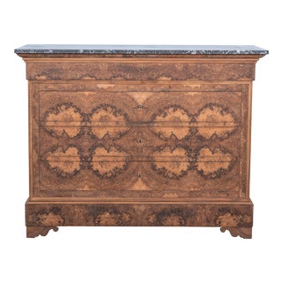 19th Century French Louis Philippe Commode Burl Veneer For Sale