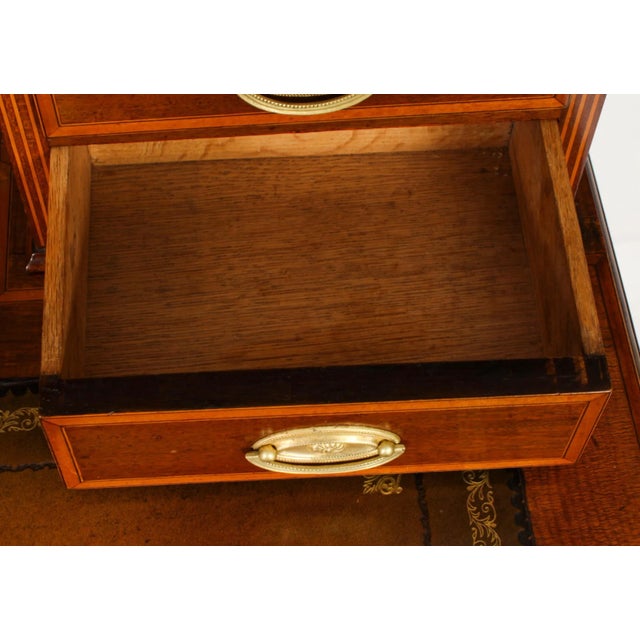 19th Century Victorian Inlaid Mahogany Pedestal Desk For Sale - Image 16 of 18