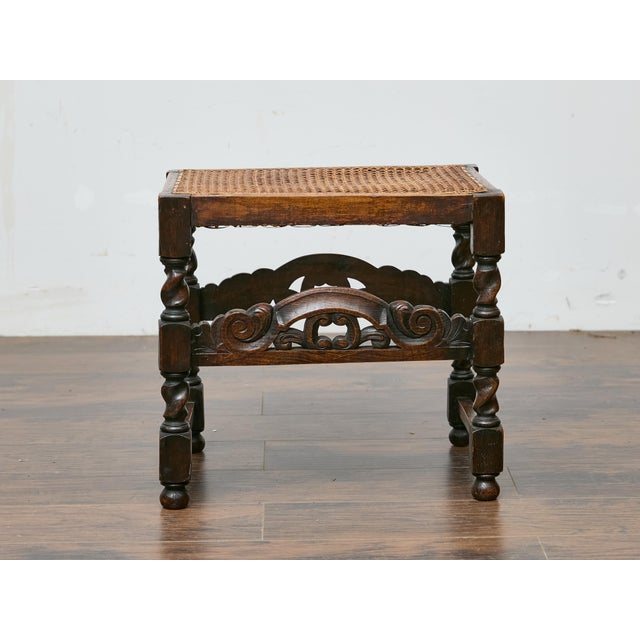 English Jacobean Style Seat Bench with Carved Apron, circa 1900 For Sale - Image 12 of 12