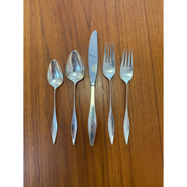 Mid-Century Modern 1950s Mid-Century Modern Reed & Barton Modern Sterling Silver Flatware by John Prip - 45 Pieces For Sale - Image 3 of 10