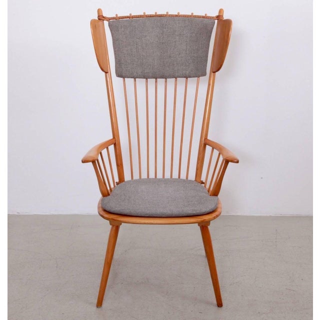 1950s Wingback Armchair by Albert Haberer for Hermann Fleiner, Germany, 1950s For Sale - Image 5 of 10
