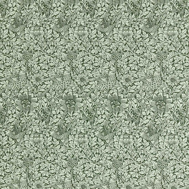Morris & Co. Bird & Anemone Weave Fabric in Teal - a sample For Sale