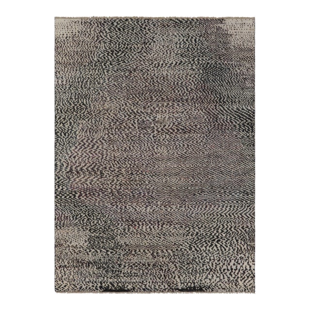 Rug & Kilim's Modern Rug in Monochromatic Black and White Abstract Pattern For Sale