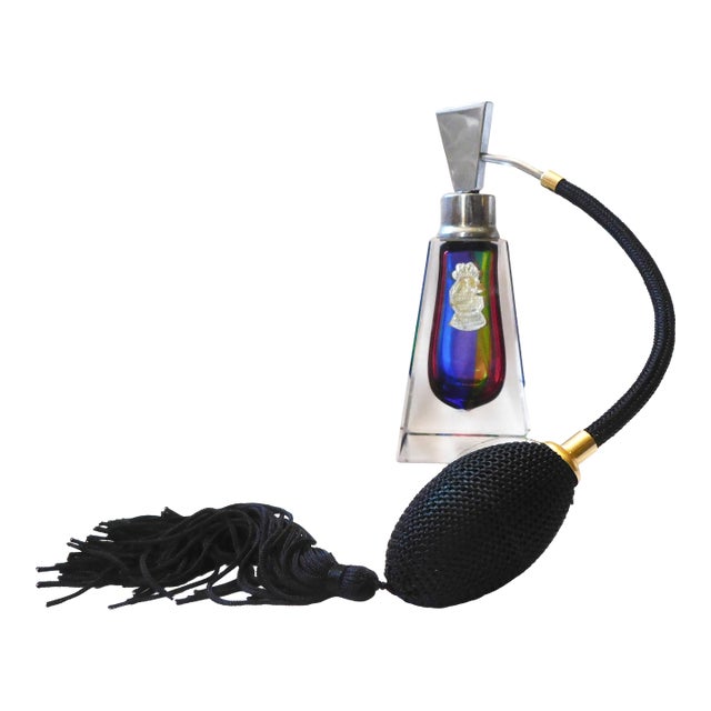 1930s Imperlux Multi Color Crystal Perfume Bottle For Sale