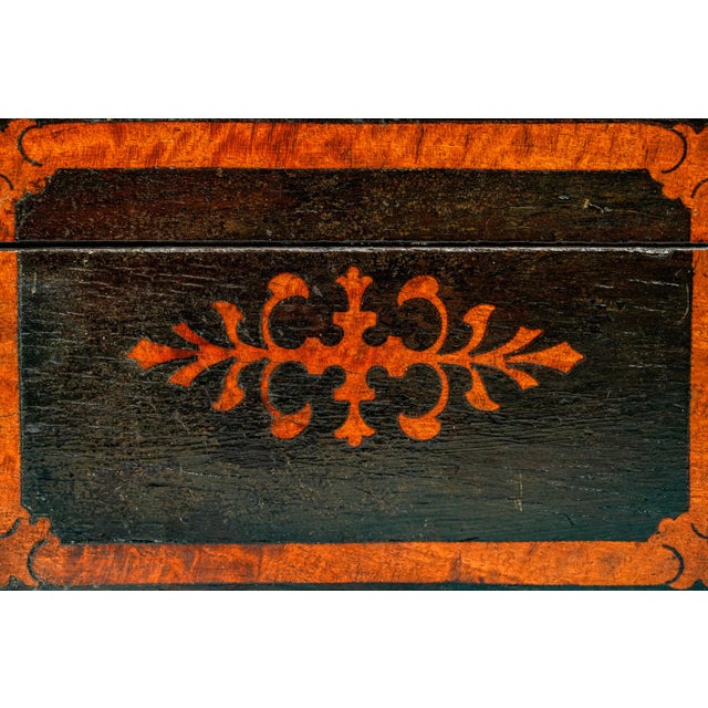 Beautiful Antique Victorian Lacquered Music Box Case Decorative Inlaid Wooden Box W/ Key European Home Decor For Sale - Image 14 of 18