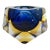 C.1970s Italian Alessandro Mandruzzato, Hand Blown Faceted Murano Cobalt, Amber & Clear For Sale