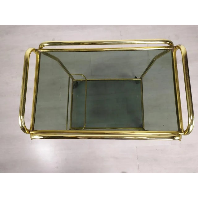 Gold Vintage Gold Brass Bar Cart, 1960s For Sale - Image 8 of 17