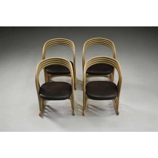 Rattan Dining Chairs, Italy, 1980s, Set of 4 For Sale - Image 4 of 10