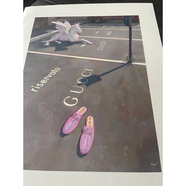 2010s Authentic Gucci Lithograph Fashion Advertisement, Framed For Sale - Image 5 of 7