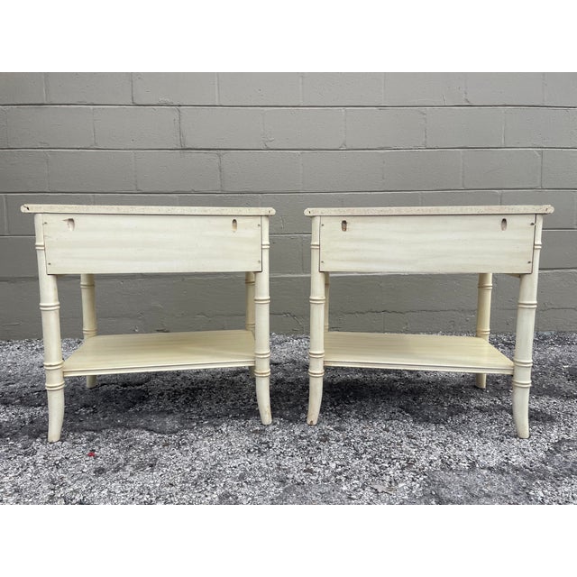 Vintage Thomasville Allegro Faux Bamboo Nightstand Pair Chairish