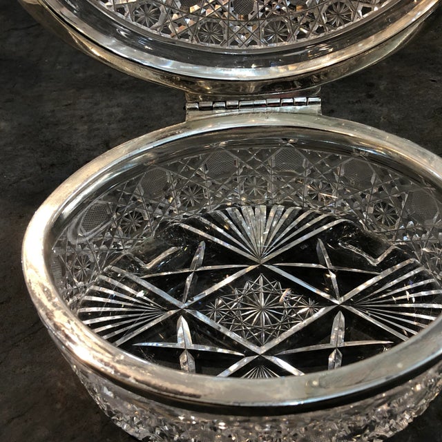 Large Oval Cut Crystal Box For Sale - Image 4 of 10