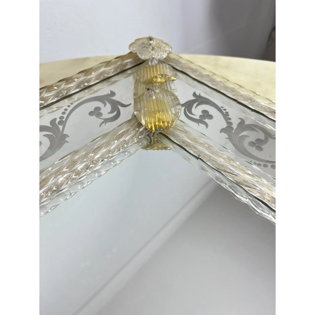 Mid-Century Venetian Wall Mirror in Murano Glass, 1960s For Sale - Image 8 of 10