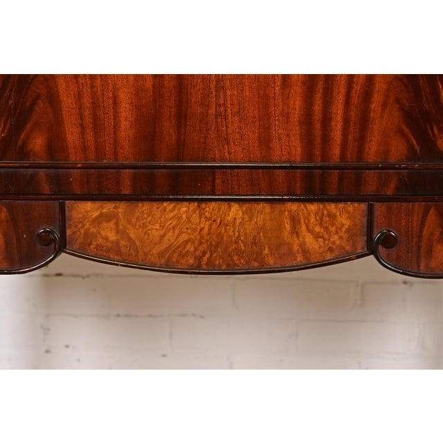 Berkey & Gay Antique Georgian Flame Mahogany Bookcase or Bar Cabinet, Circa 1920s For Sale - Image 12 of 16